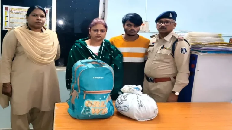 रायपुर में तस्करी पुलिस ने 6 किलो से ज्यादा गांजा के साथ महिला तस्कर और साथी को पकड़ा